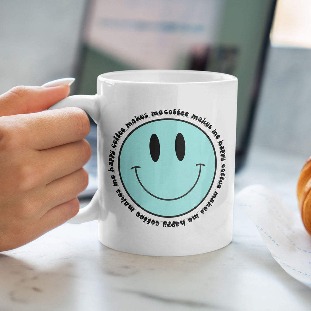 Coffee Makes Me Happy Blue - Ceramic Mug 330ml - GOTShirts