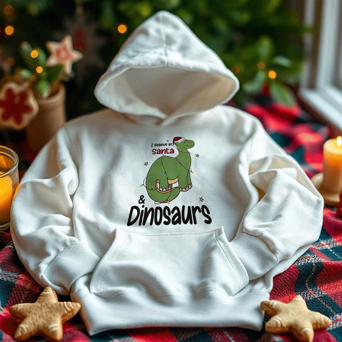 Santa & Dinosaurs - Hoodie - GOTShirts