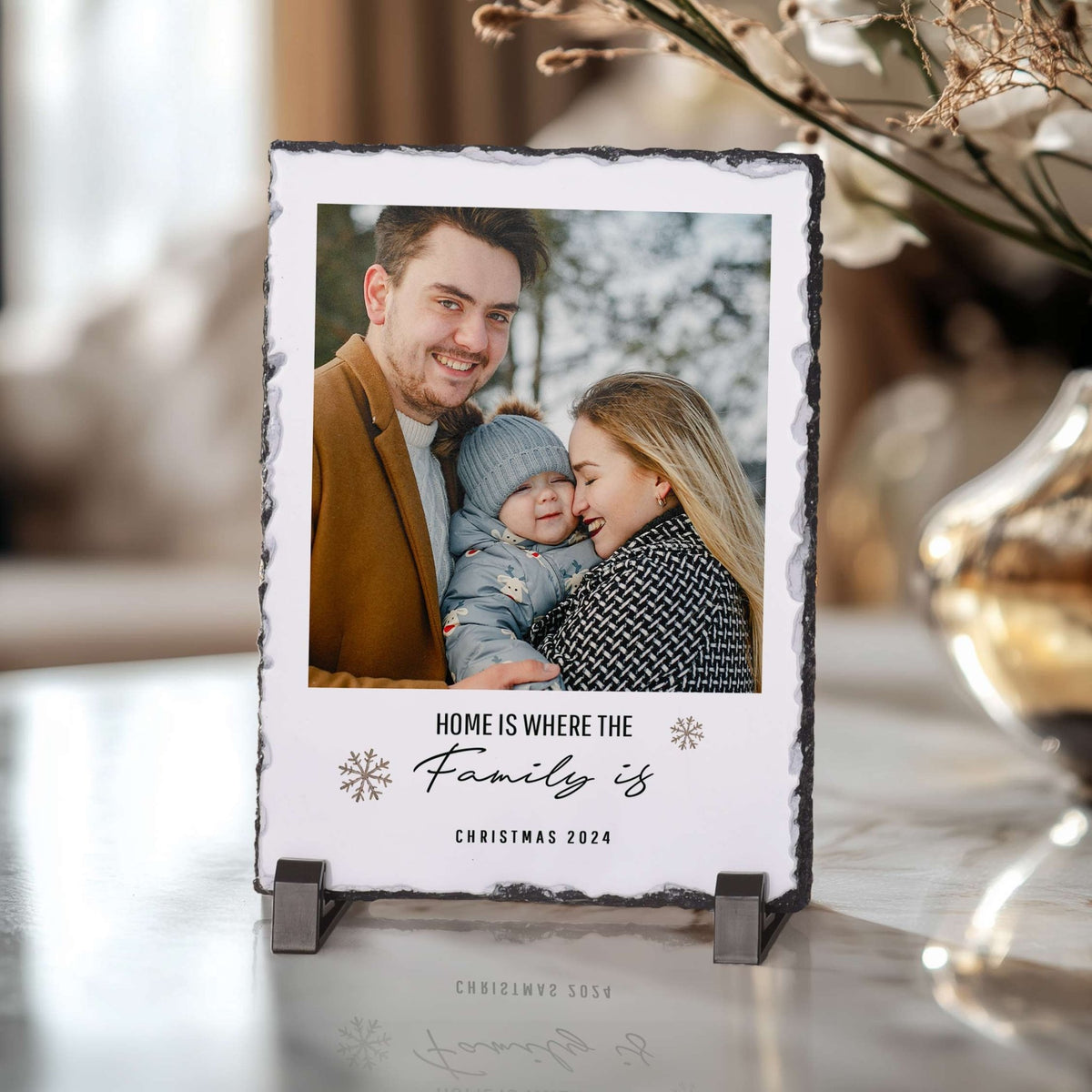 Home Is Where The Family Is - Rock Photo Slate - GOTShirts