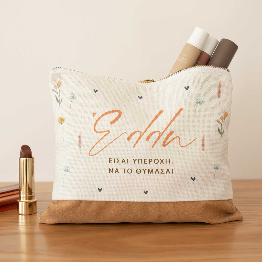 Amazing Woman - Linen Makeup Bag With Cork - GOTShirts