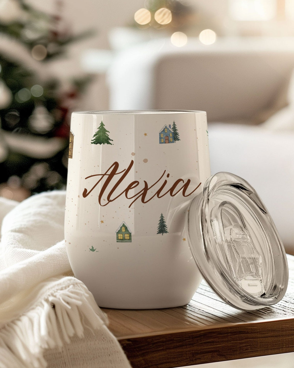 Christmas Trees Pattern - Magnetic Puzzle & Wine Mug Gift Box - GOTShirts