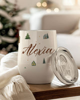 Christmas Trees Pattern - Magnetic Puzzle & Wine Mug Gift Box - GOTShirts