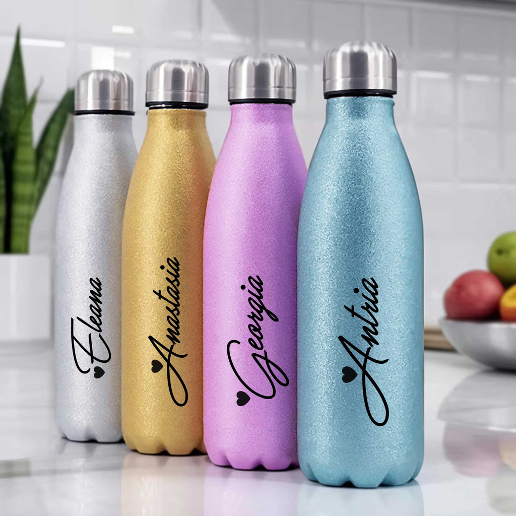 Glitter stainless steel water bottle - GOTShirts