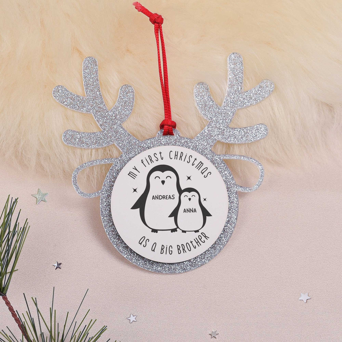 Penguins - Glitter Reindeer Ornament - GOTShirts