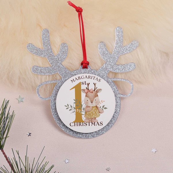 My First Christmas Deer - Glitter Reindeer Ornament - GOTShirts