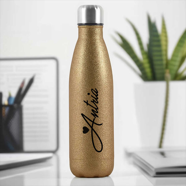 Glitter stainless steel water bottle - GOTShirts