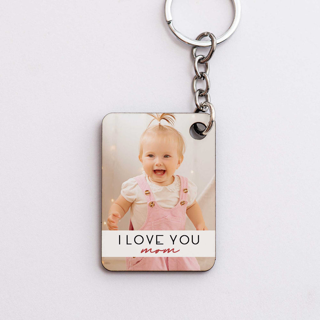 I Love You Mom - Wooden Keyring (One Side Print) - GOTShirts
