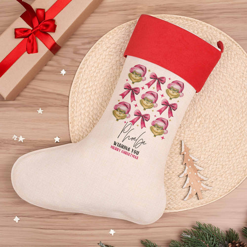 Grinch With A Pink Hat - Christmas Boot - GOTShirts