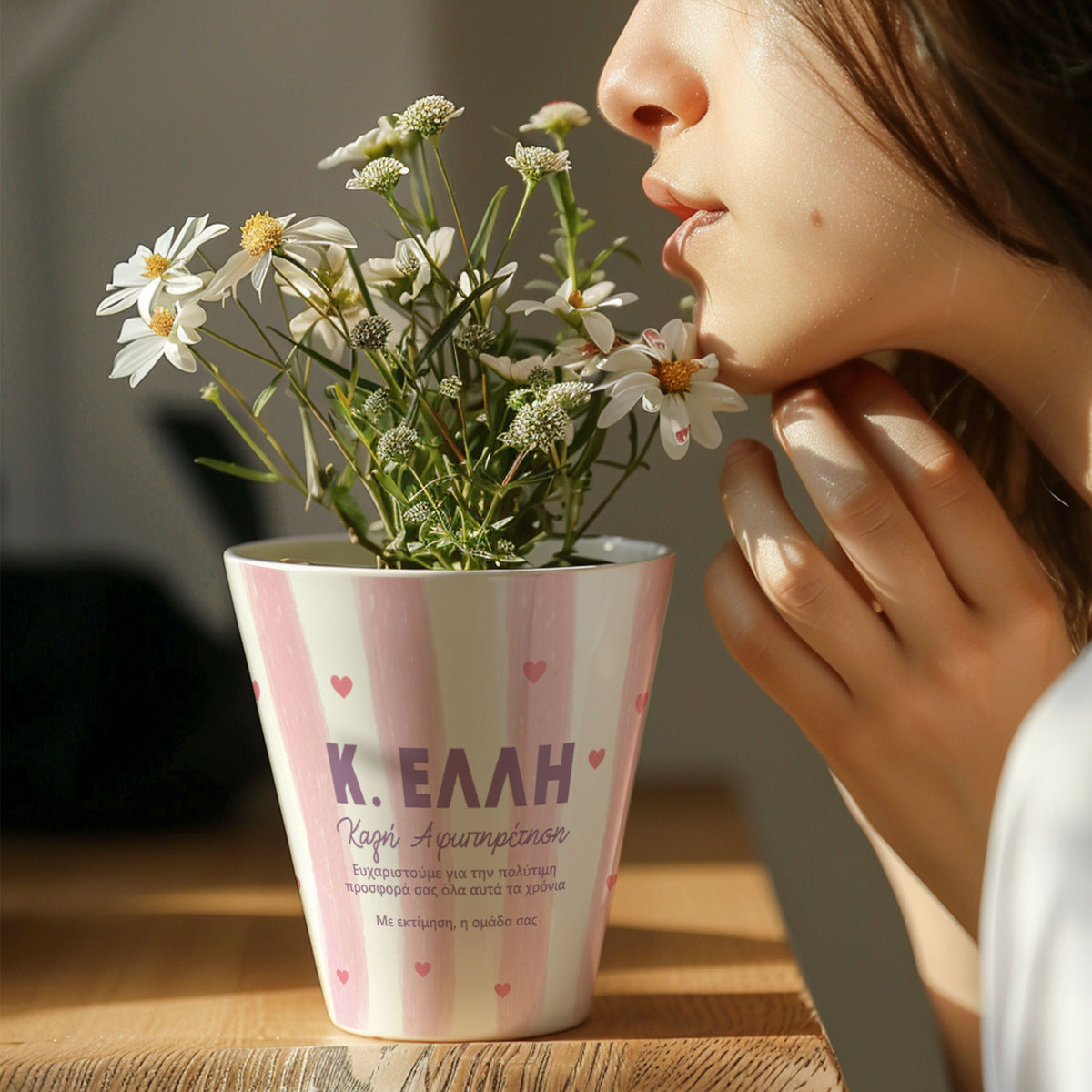 Pink Lines Pattern - Flower Pot - GOTShirts