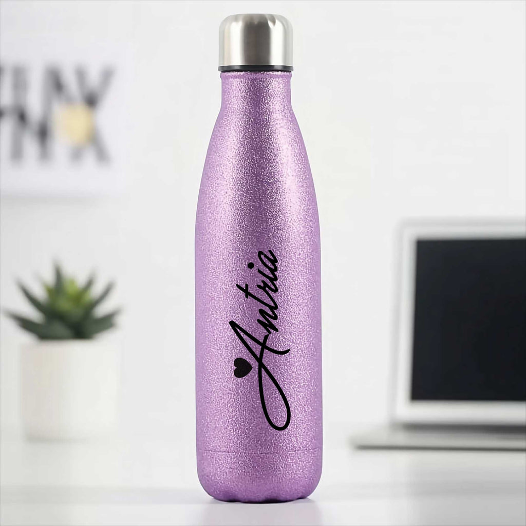 Glitter stainless steel water bottle - GOTShirts