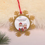 Grandparents Cartoon - Glitter Snowflake Ornament - GOTShirts