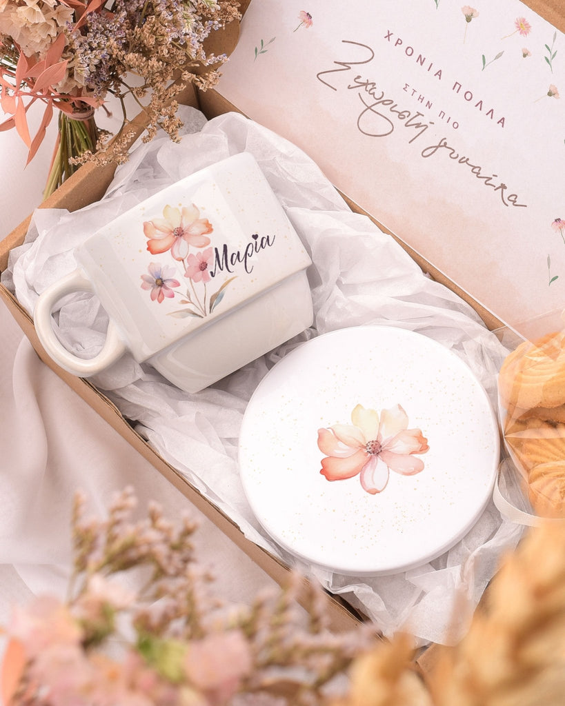 Name & Flower - Coffee Mug & Coaster Set - GOTShirts