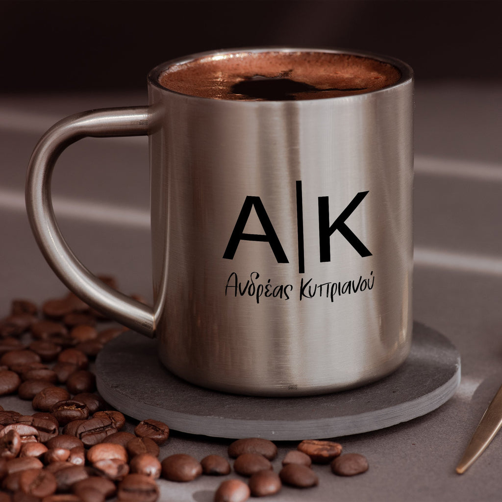 Initials & Name - Stainless Steel Coffee Mug - GOTShirts