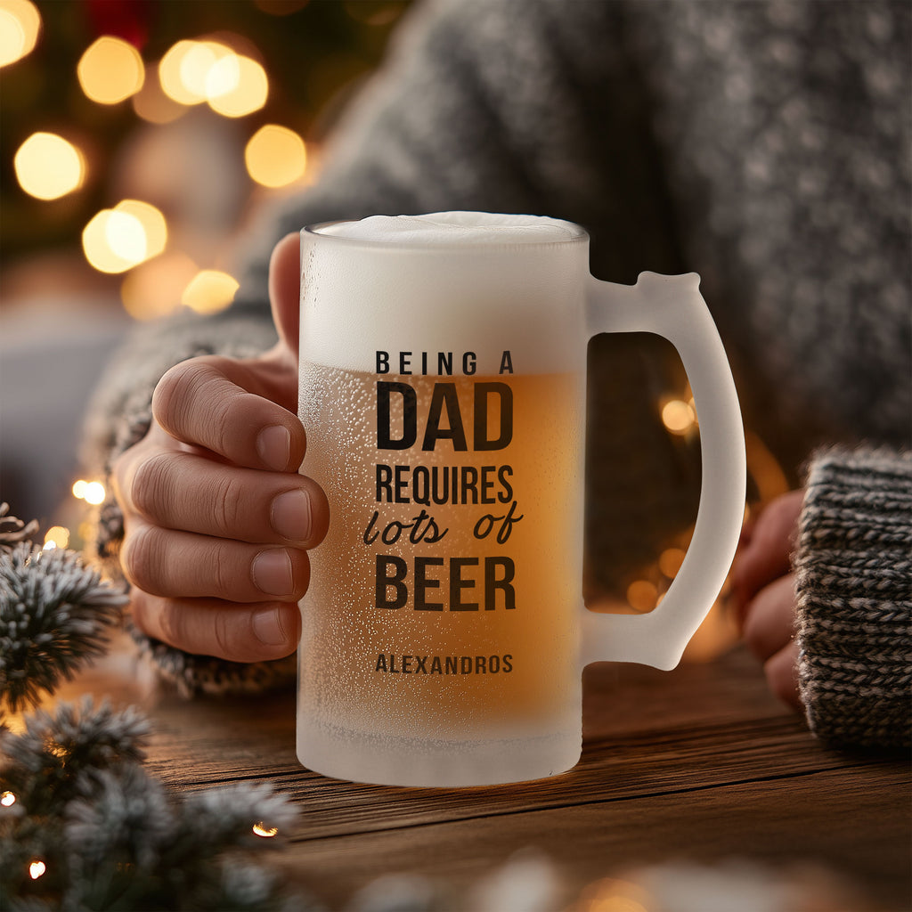 Being A Dad - Frosted Beer Glass