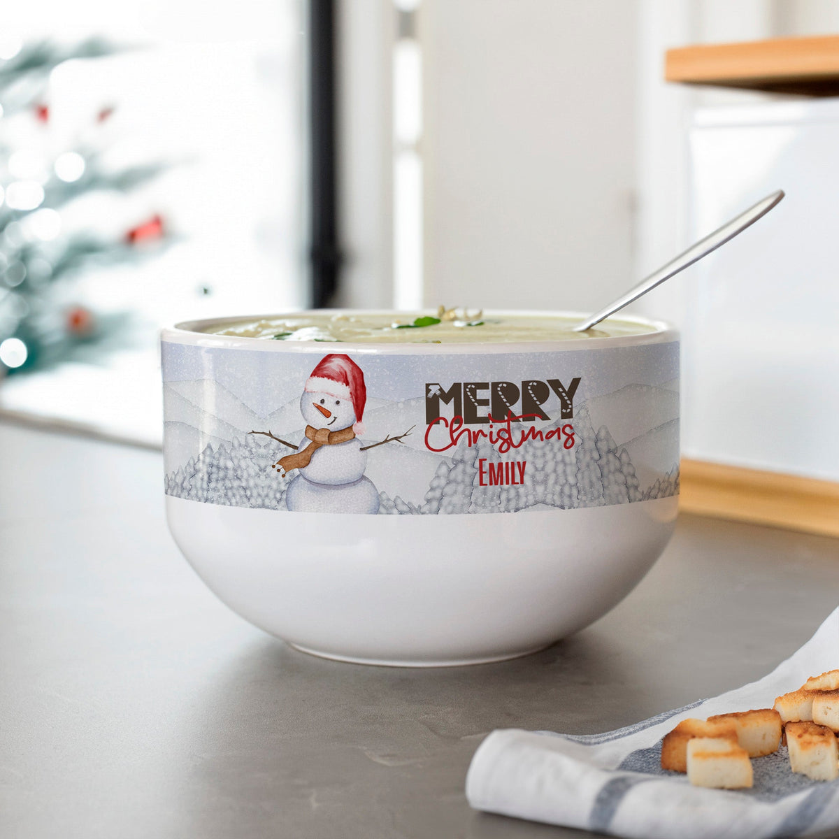Snowman - Personalized Ceramic Bowl - GOTShirts