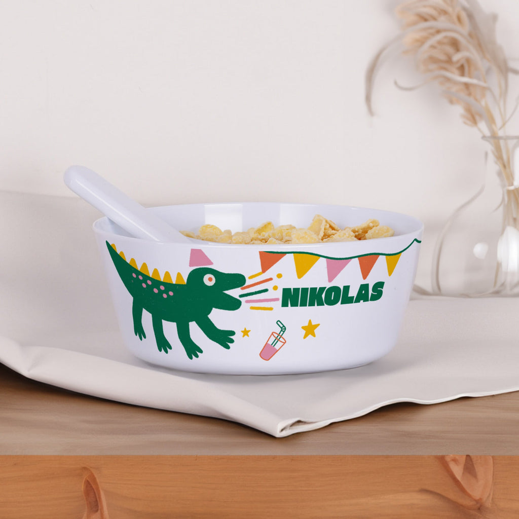 Personalized Polymer Bowl - Dinosaur - GOTShirts