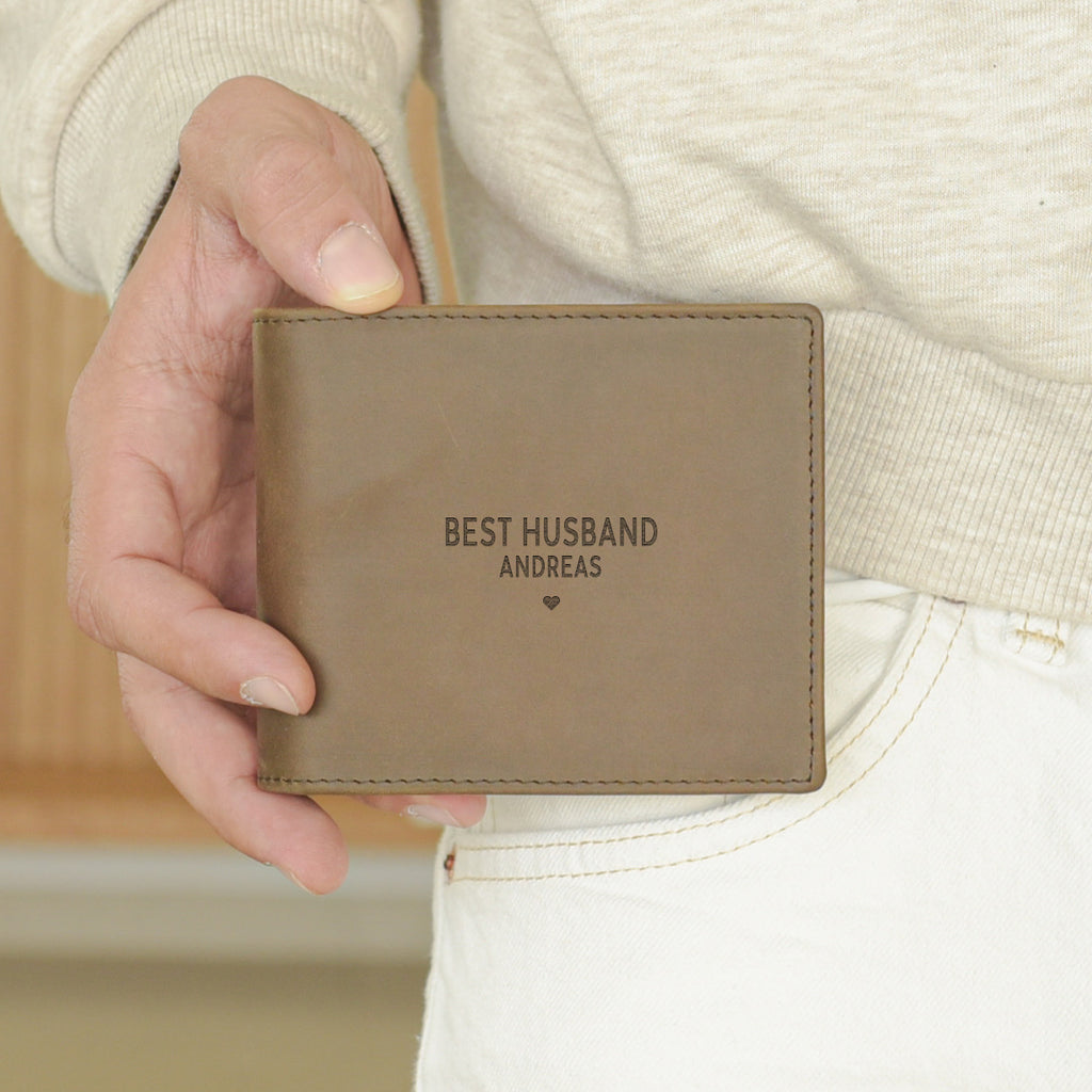 Best Husband - Men's Leather Wallet (Engraved)