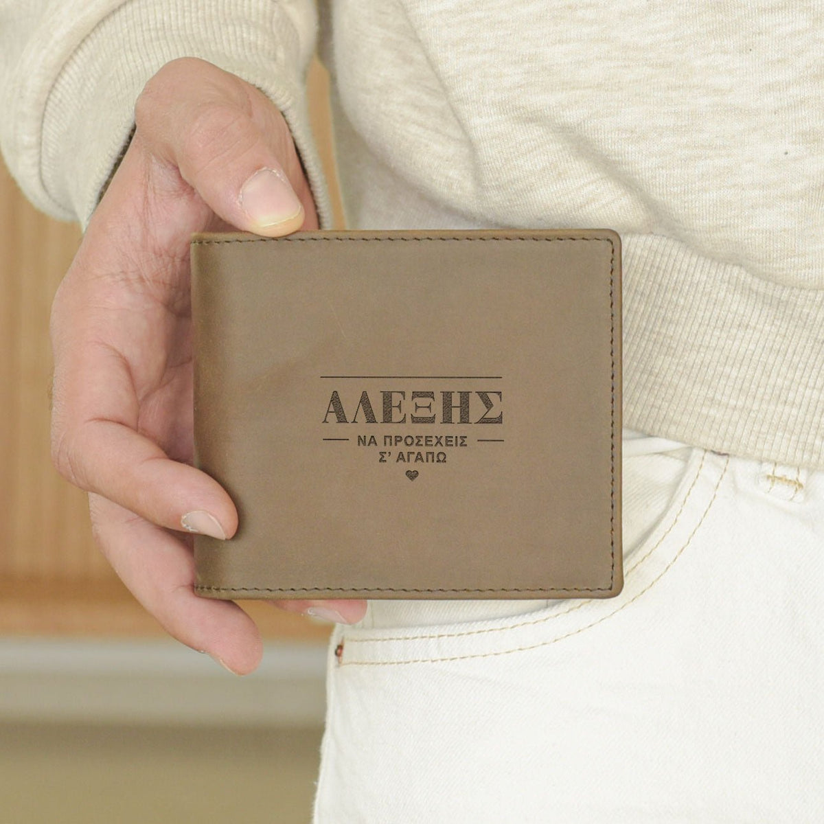 Take Care, I Love You - Men's Leather Wallet (Engraved) - GOTShirts