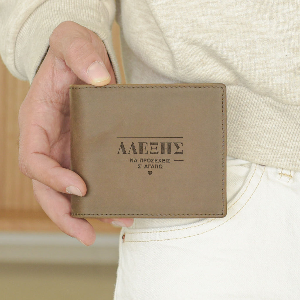 Take Care, I Love You - Men's Leather Wallet (Engraved)
