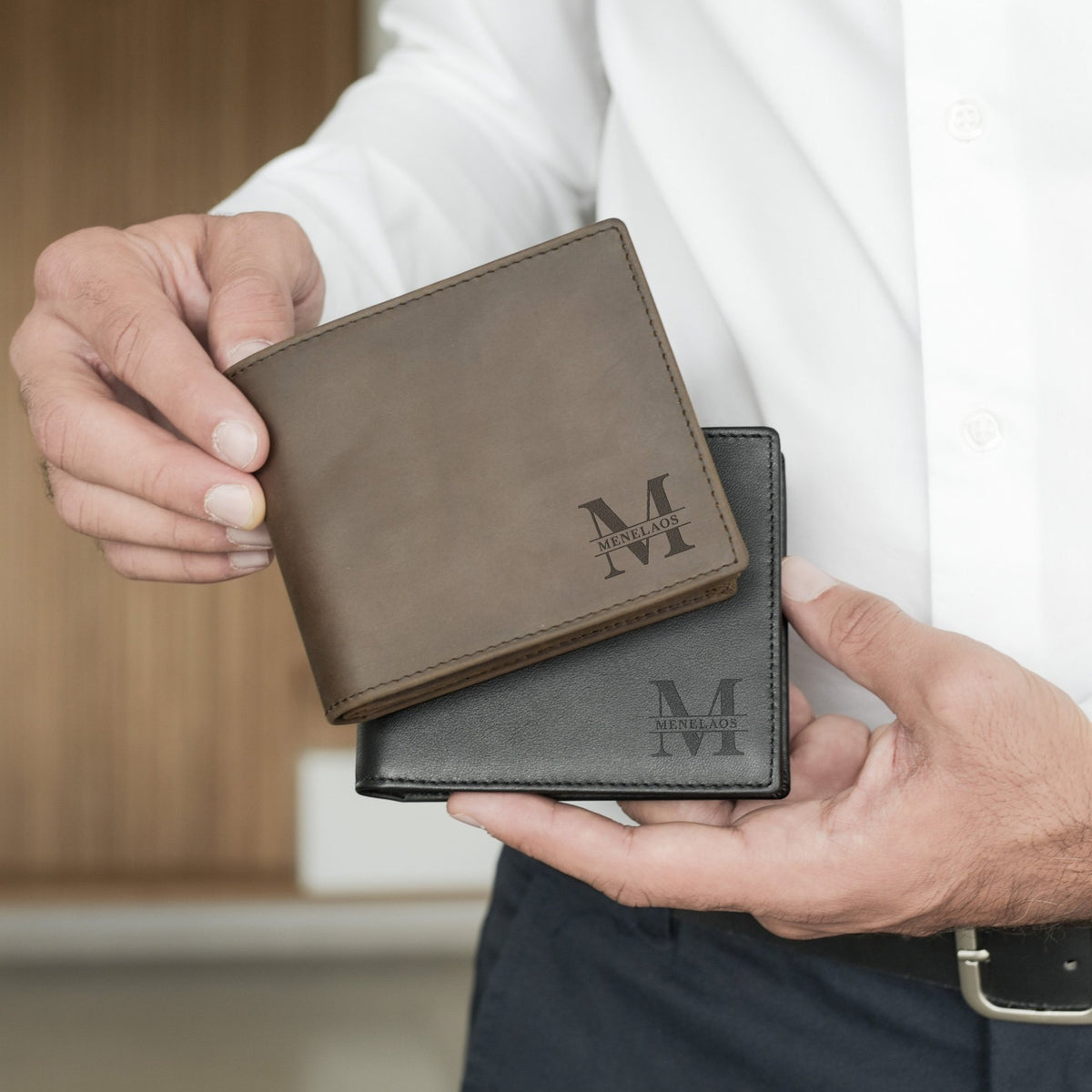 Men's Leather Wallet (Engraved) - GOTShirts
