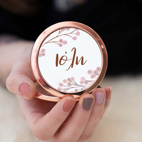 Flowers & Name - Compact Mirror - GOTShirts