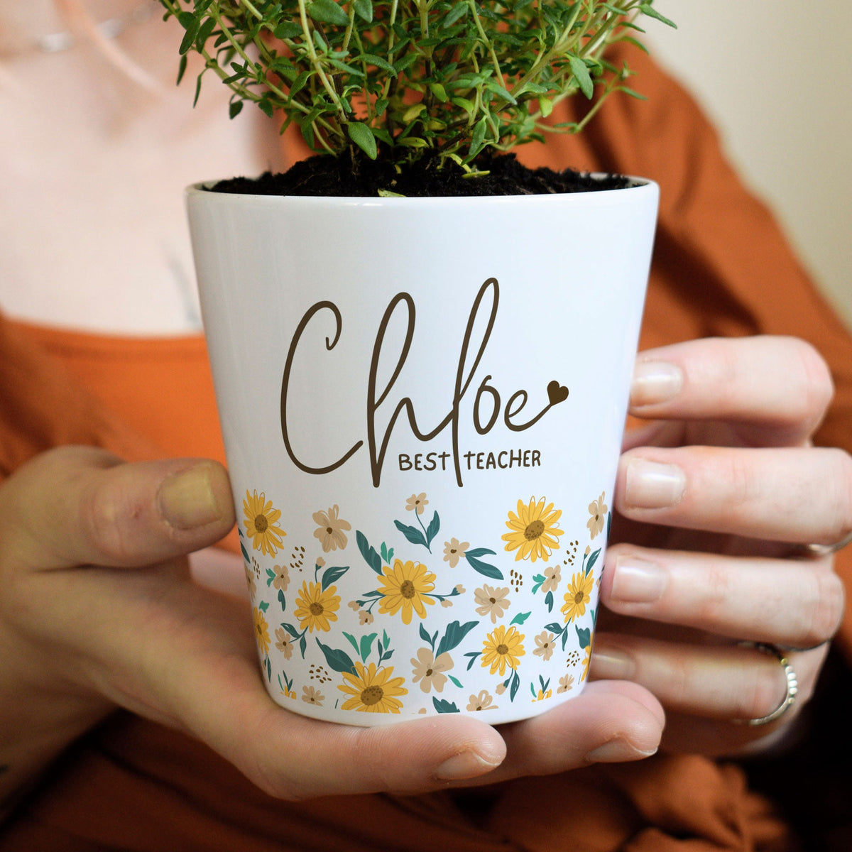 Best Teacher Sunflowers - Flower Pot - GOTShirts