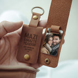 Leather Engraved Keyring With Photo Inside - GOTShirts
