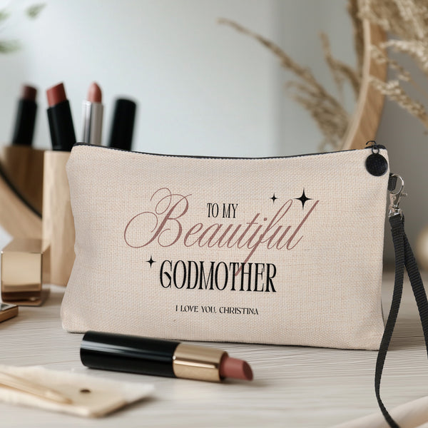 To My Beautiful Godmother - Makeup Bag Gift Box - GOTShirts