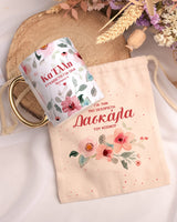 Red Flowers - Gold Handle Mug & Linen Pouch Set - GOTShirts
