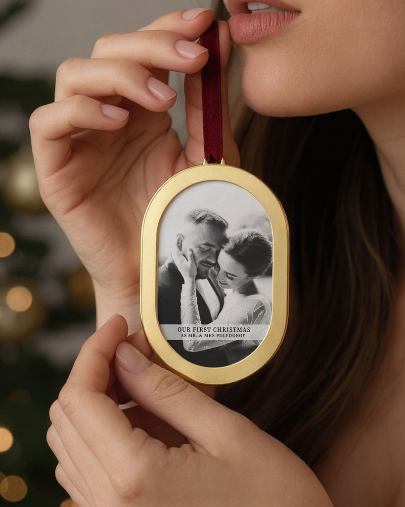 Mr & Mrs - Gold Keepsake Ornament - GOTShirts