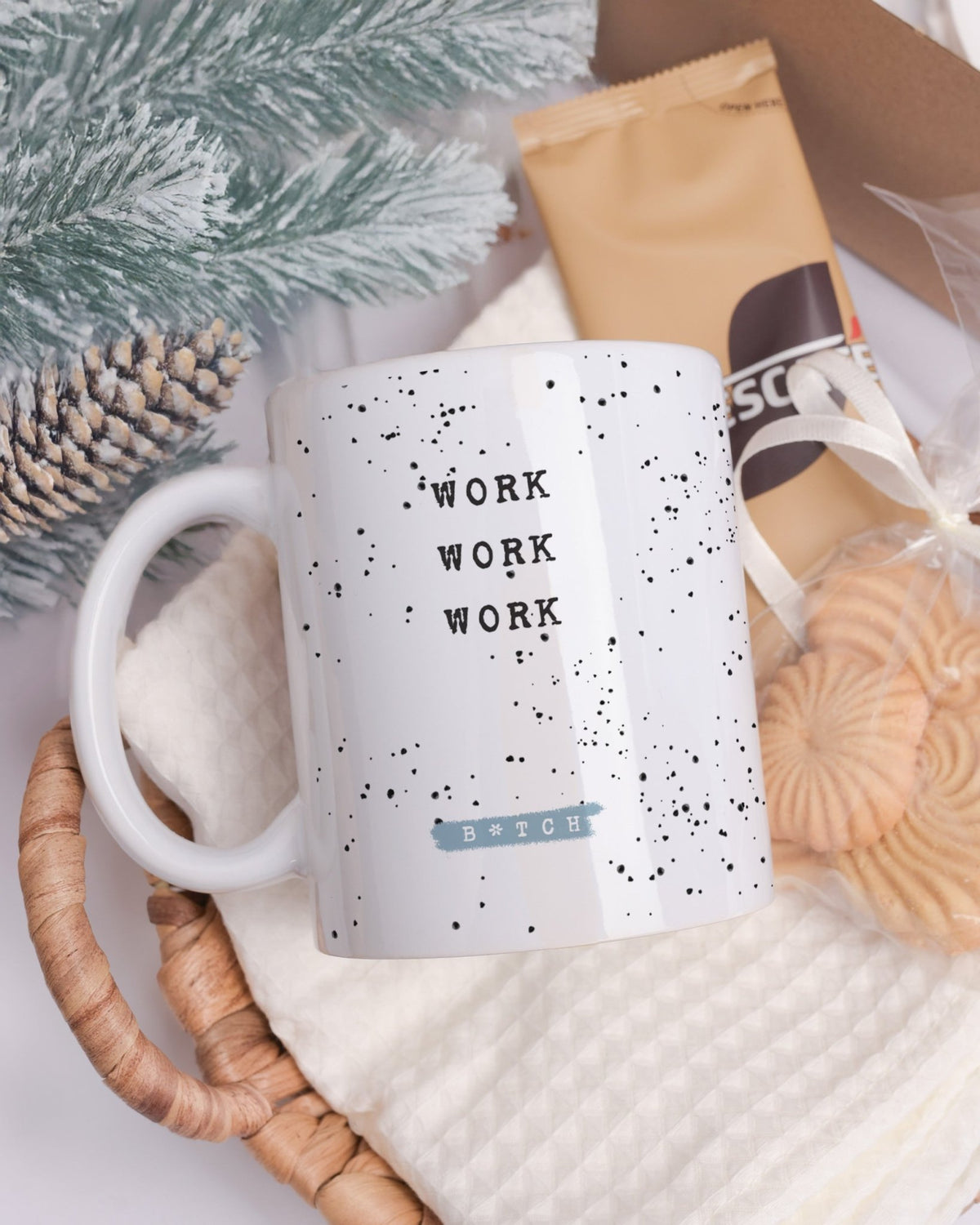 Work Work Work Blue - Ceramic Mug 11oz & Coaster Gift Box - GOTShirts