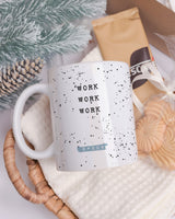 Work Work Work Blue - Ceramic Mug 11oz & Coaster Gift Box - GOTShirts