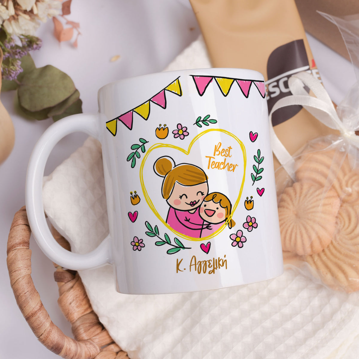 Best Teacher GIRL - Ceramic Mug 11oz & Coaster Gift Box - GOTShirts