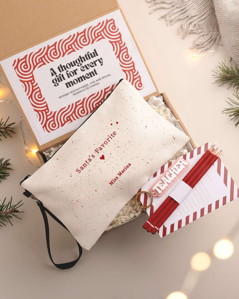 Santa's Favorite - Linen Pencil Case Gift Box - GOTShirts