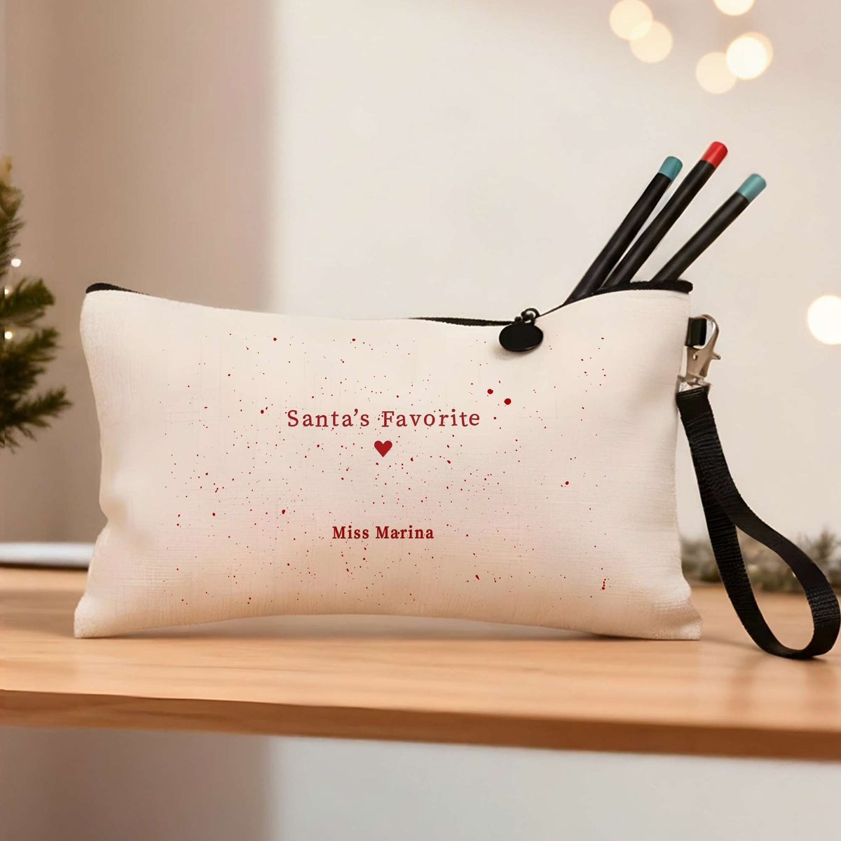 Santa's Favorite - Linen Pencil Case - GOTShirts