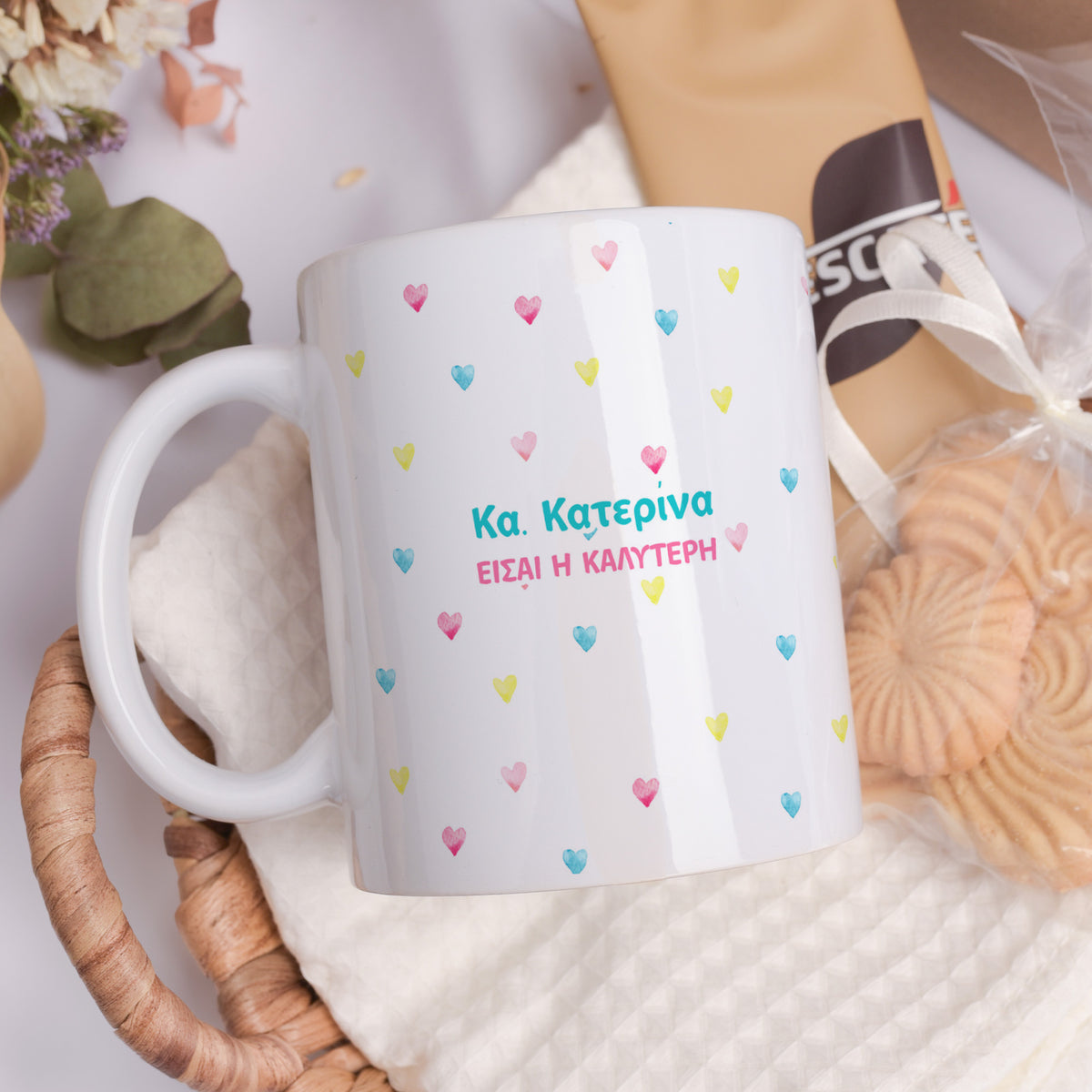 Hearts Pattern - Ceramic Mug 11oz & Coaster Gift Box - GOTShirts
