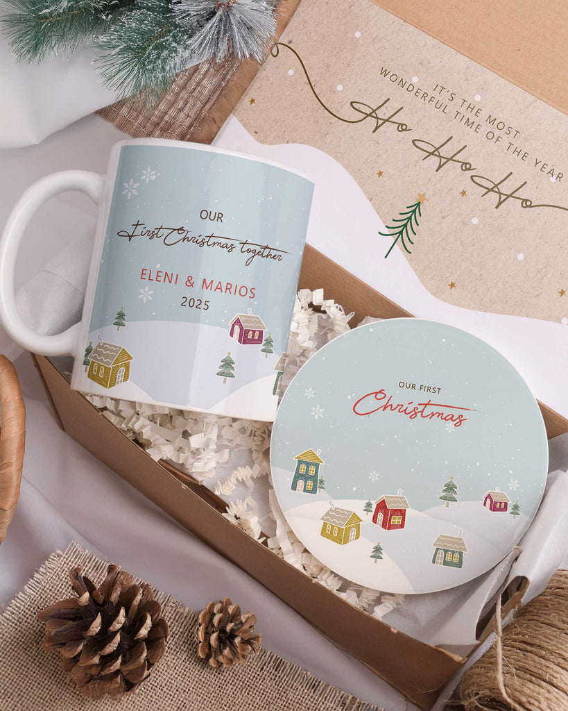 Our First Christmas Together - Ceramic Mug 11oz & Coaster Gift Box - GOTShirts
