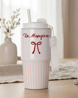 Pink Stripes - Tumbler With Portable Lid - GOTShirts