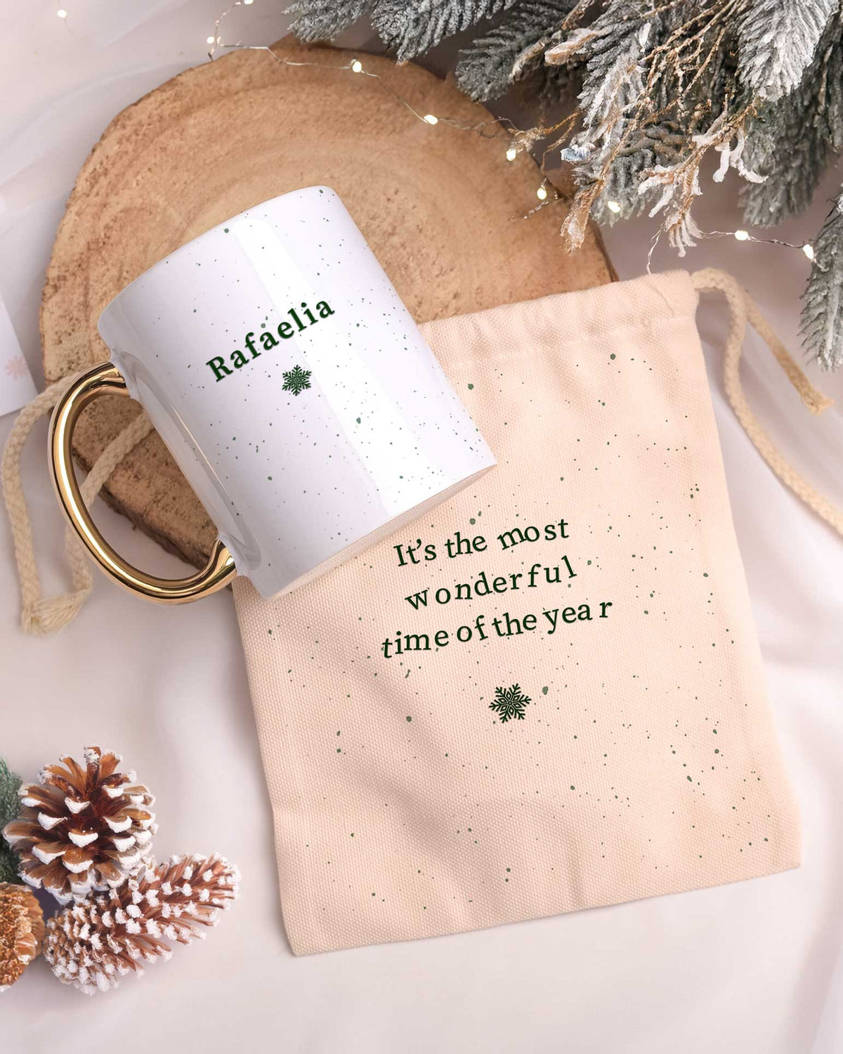 Most Wonderful Time - Gold Handle Mug & Linen Pouch Set - GOTShirts