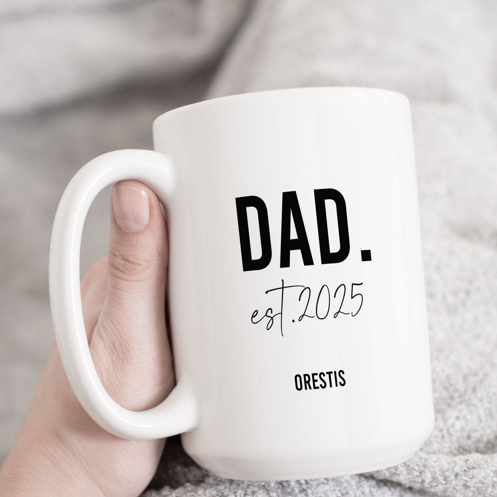 Dad est. - Large Ceramic Coffee Mug - GOTShirts