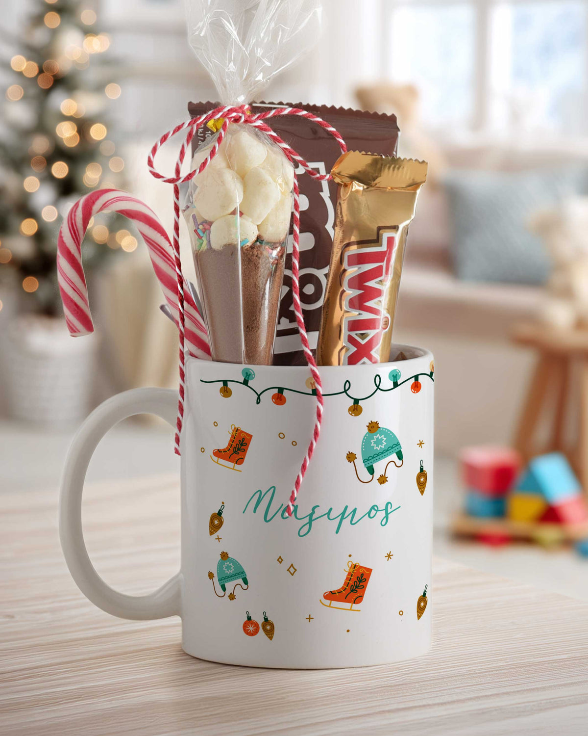 Christmas Elements Boy - Ceramic Mug Hot Chocolate Gift Set - GOTShirts