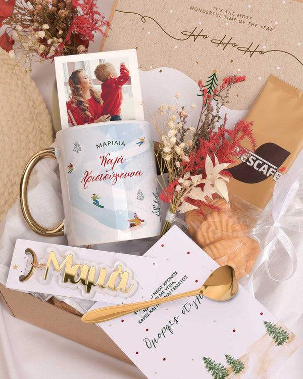 Blue Snowboard - Christmas Gold Gift Box - GOTShirts