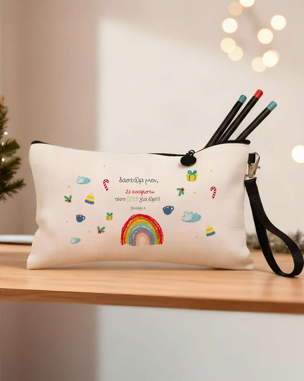 Christmas Rainbows - Linen Pencil Case Gift Box - GOTShirts