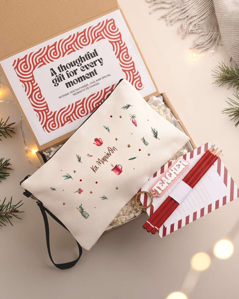 Winter Pattern - Linen Pencil Case Gift Box - GOTShirts