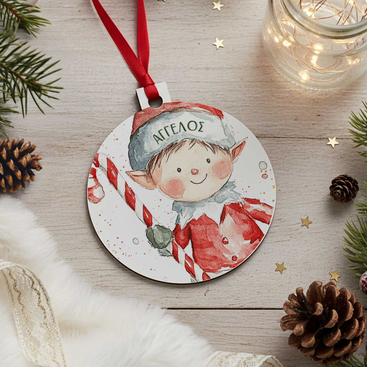 Christmas Elf Boy - Wooden Ornament - GOTShirts