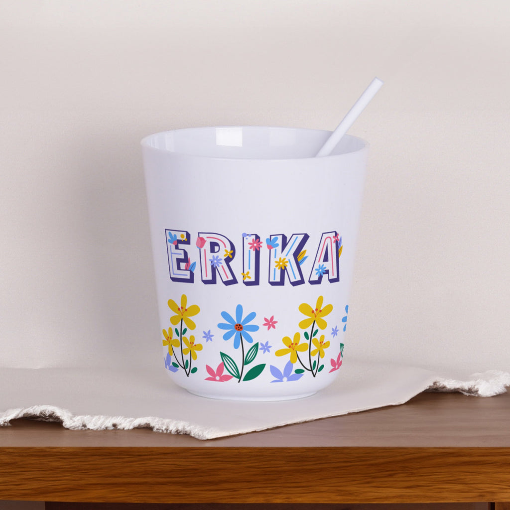 Personalized Polymer Cup - Flowers Letters - GOTShirts