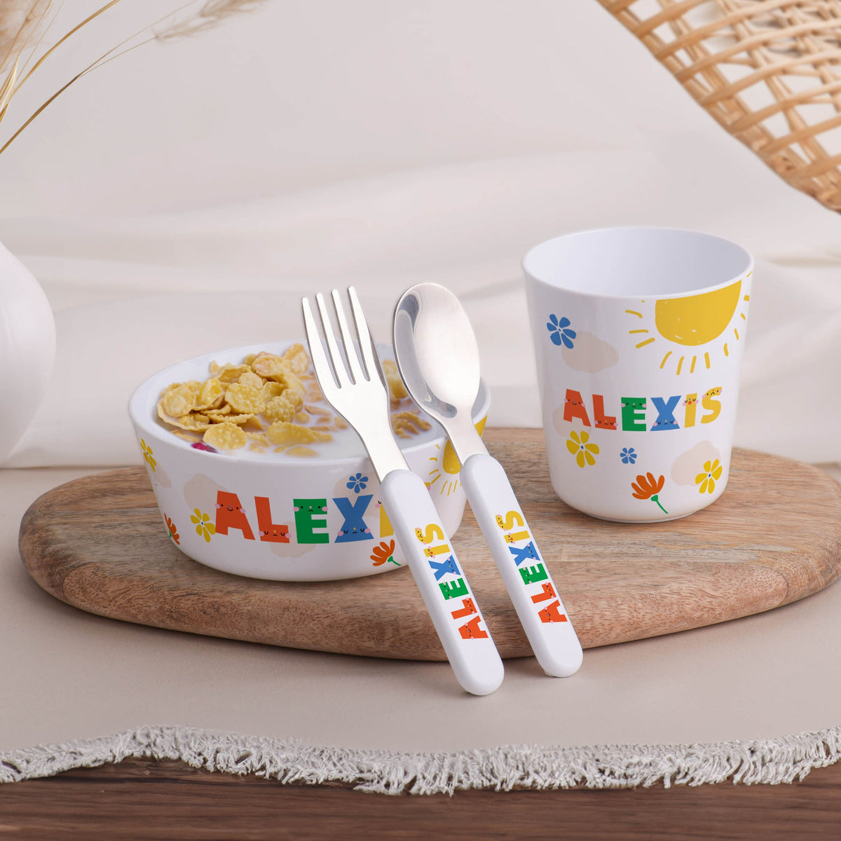 Little Treasures Mealtime Set - Smiley Colorful Letters - GOTShirts