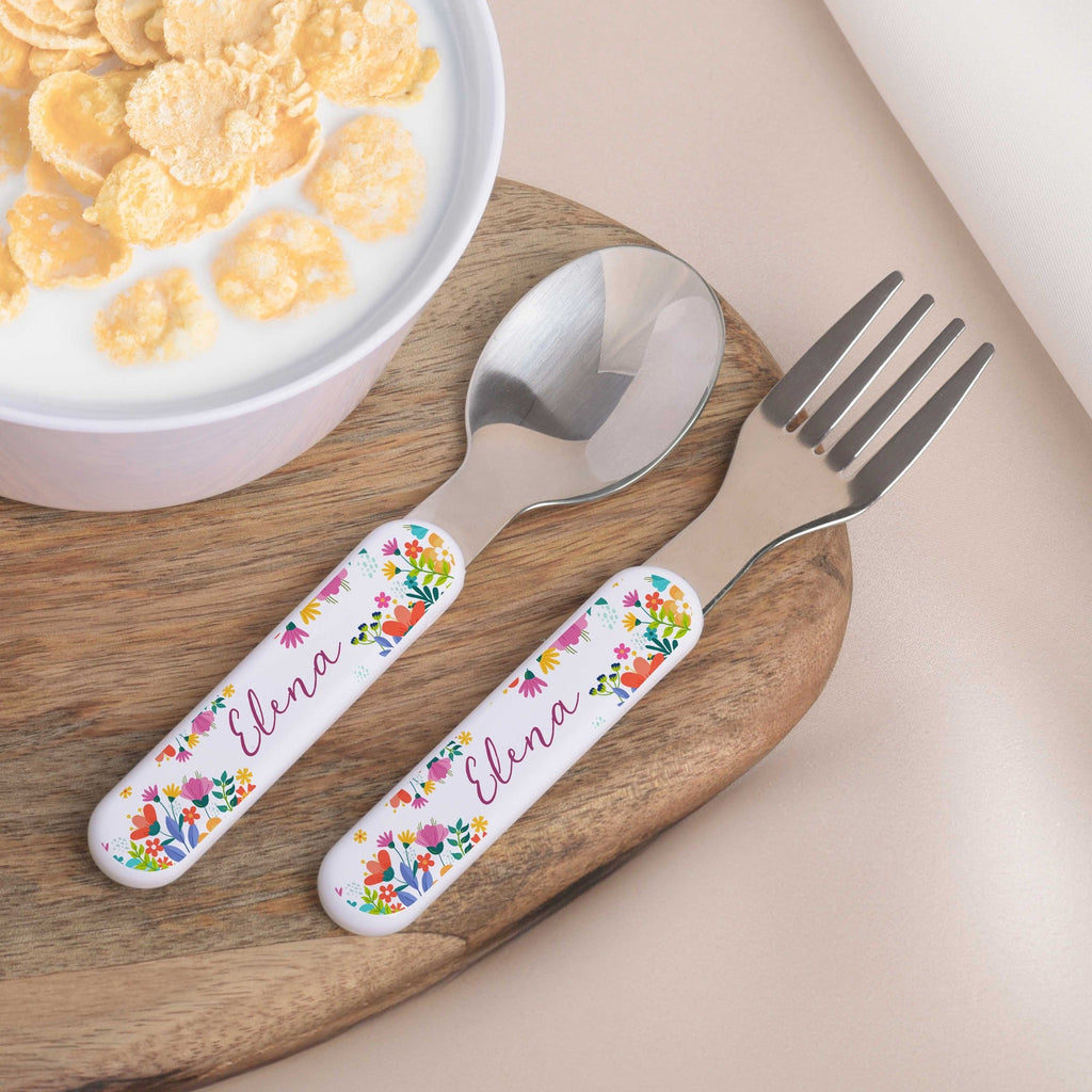 Kids Spoon/Fork Set - Spring Flowers - GOTShirts