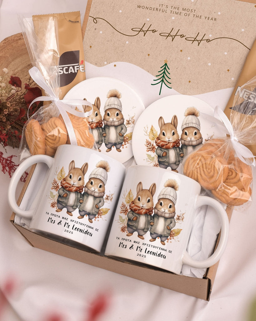 Squirrel Couple - Ceramic Mug 11oz & Coaster Gift Box - GOTShirts