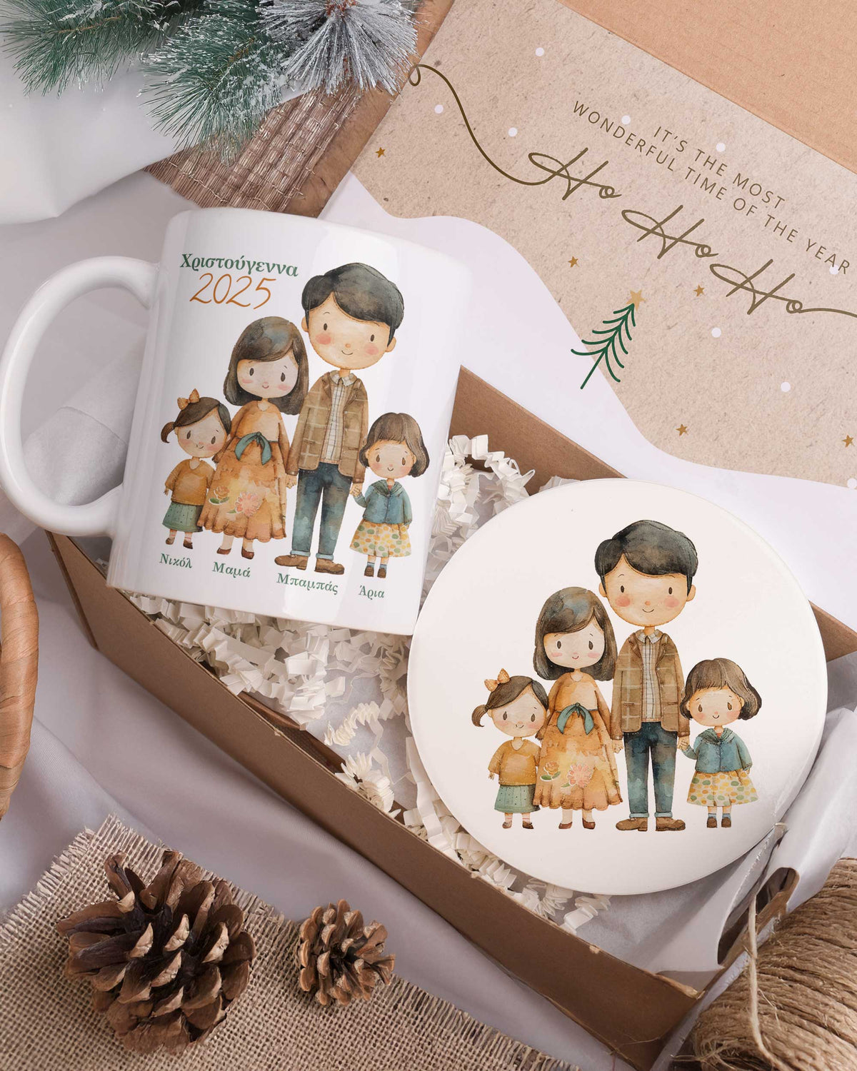 Christmas Family - Ceramic Mug 11oz & Coaster Gift Box - GOTShirts